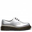 MARTENSY MODEL DR. MARTENS 1461 VEGAN SILVER CHROME PAINT METALLIC - 2