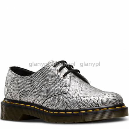 MARTENSY MODEL DR. MARTENS 1461 VEGAN SILVER METALLIC SNAKE