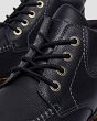 MARTENSY MODEL DR. MARTENS ZEBZAG LEATHER CASUAL 4 EYE LACE UP BOOTS BLACK - 6