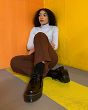 MARTENSY MODEL DR. MARTENS QUAD RETRO 1461 BLACK POLISHED SMOOTH - 9