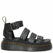 MARTENSY MODEL DR. MARTENS CLARISSA II HARDWARE SHORE QUAD PLATFORM BLACK MILLED NAPPA