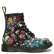 MARTENSY MODEL DR. MARTENS 1460 PASCAL 8 EYE BOOT WHITE+BLACK FLORAL MASH UP BACKHAND