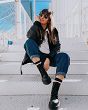 MARTENSY MODEL DR. MARTENS QUAD RETRO VEGAN JADON II MONO BLACK FELIX RUB OFF - 8